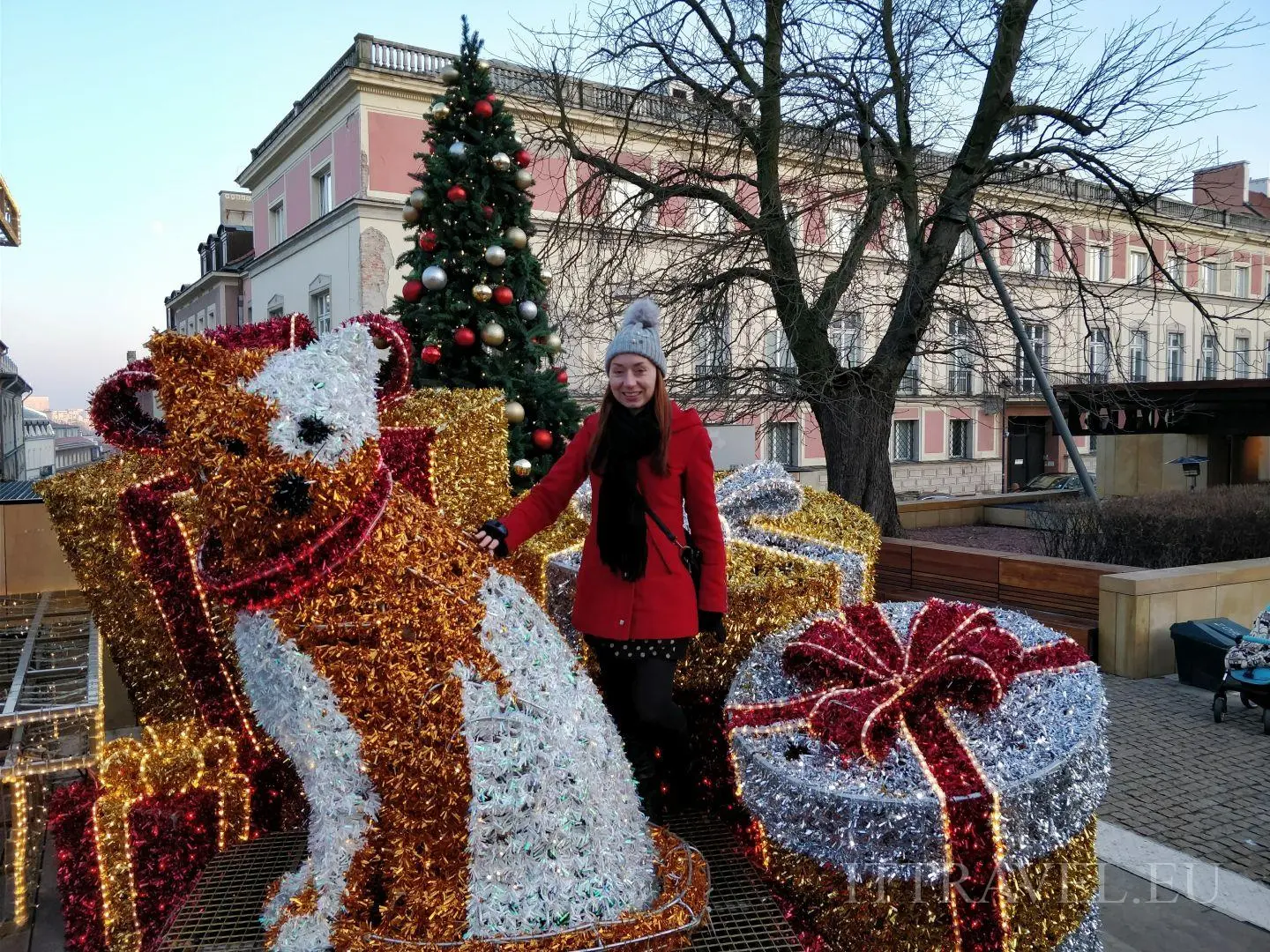 Christmas decoration on H. C. Hoovera square