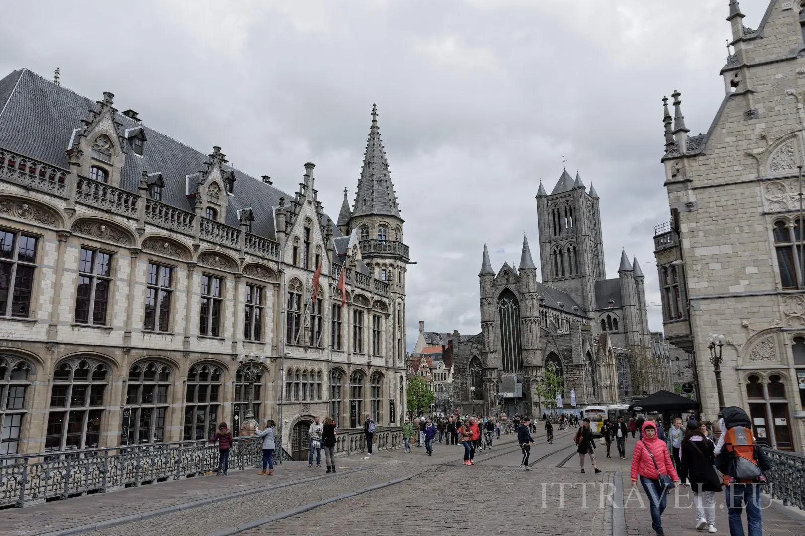 Old post office on the left, in background- Saint Nicholas' Church