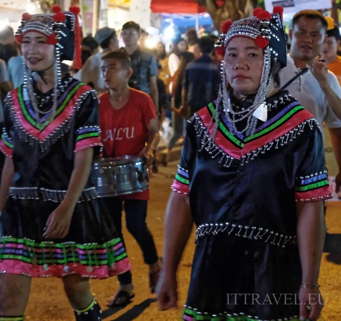 Women from the Karen tribe in traditional costumes.