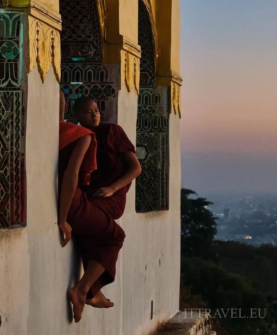 Monks watching the sunset