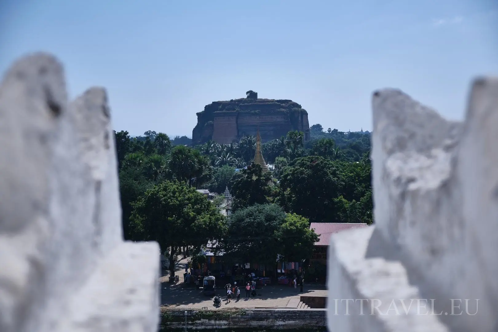 View of the Min Kun pagoda from Mya Thein Tan pagoda