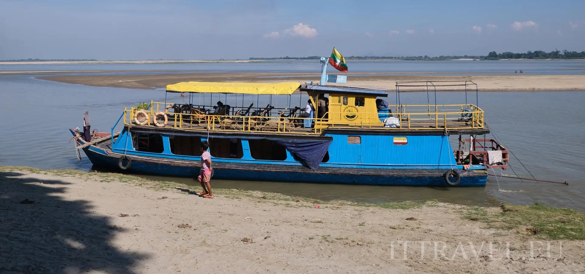 A ship carrying tourists from Mandalay