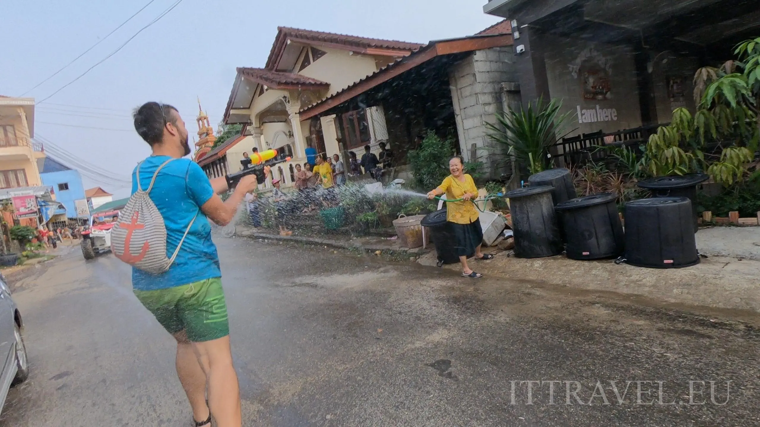 The flowers are watered, and so are the tourists :)